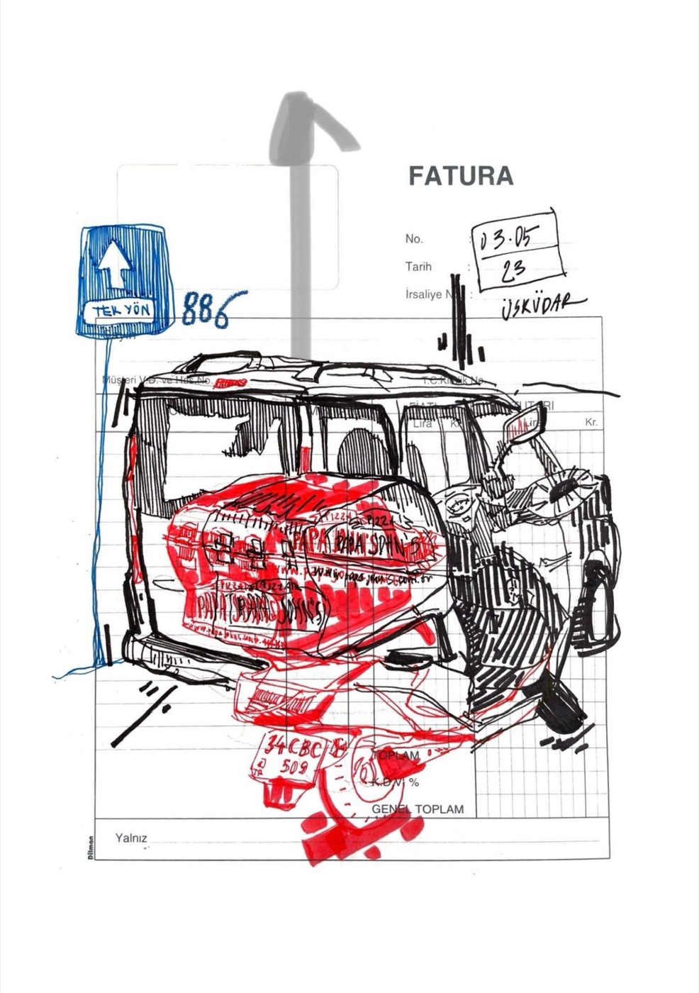 Машина поверх чека «Fatura»